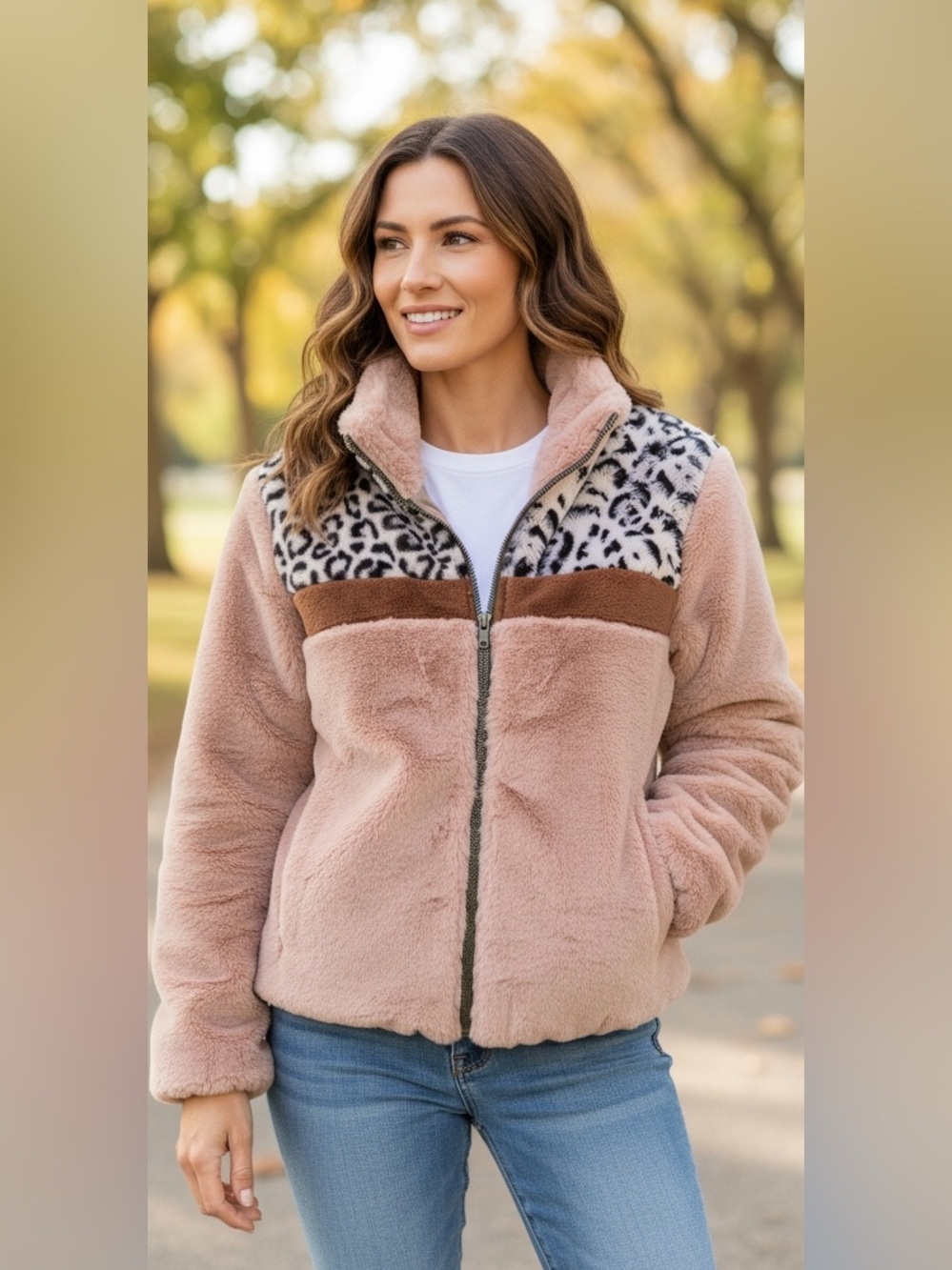 NWT! Mystree Kids Faux Fur Jacket with Leopard Print